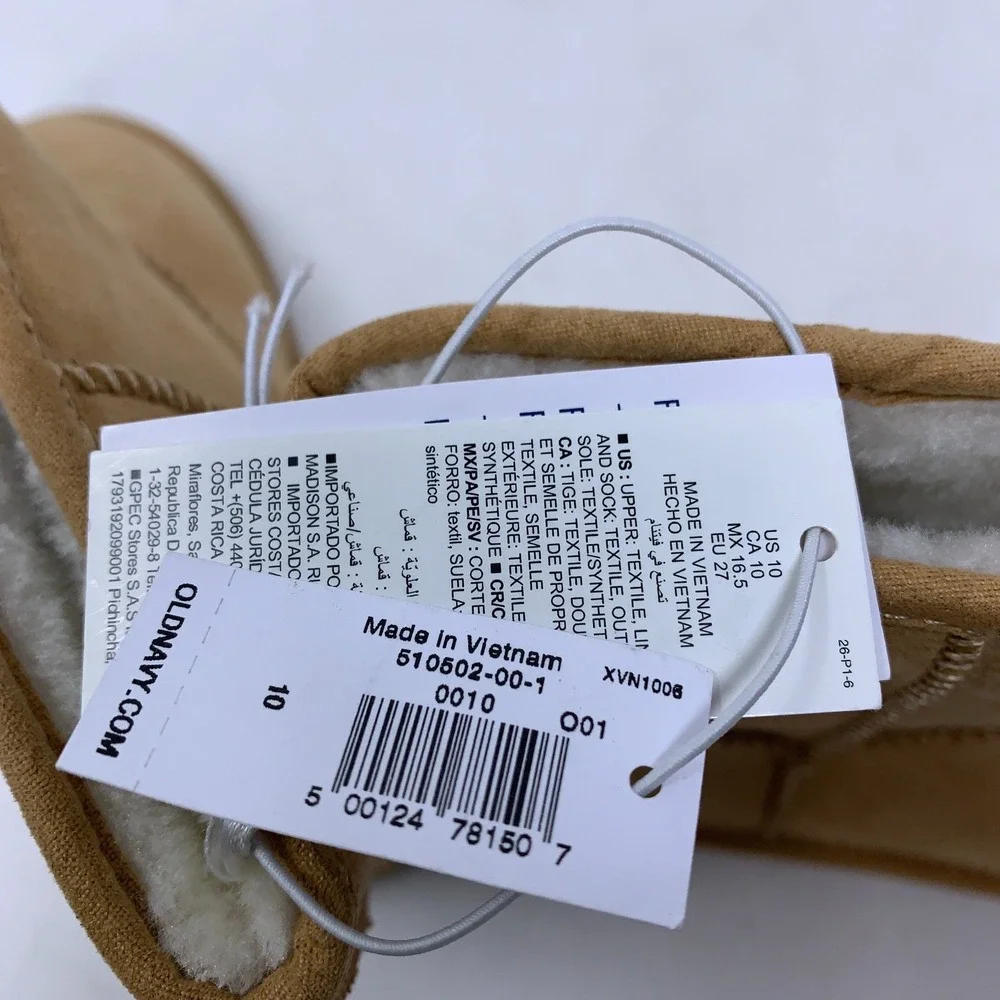 Old Navy Girls Size 10 Brown 510502 Faux Suede Fur Lined Pull-On Snow Boots NWOB